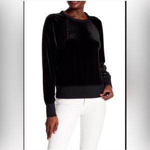 Rag & Bone black raglan velvet pullover size medium